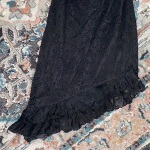 Vintage Tight Plunge Black Lace Dress Waist 23-25